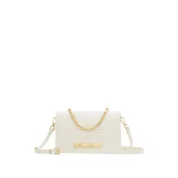 Aldo White Synthetic Medium Sling Handbag-image-25