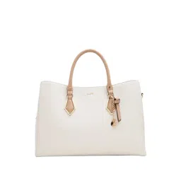 Aldo White Textured Large Handbag-image-45