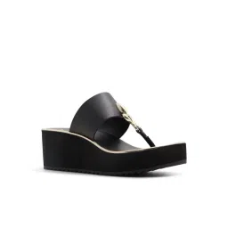 Aldo Women's Black T-Strap Wedges-picture-29