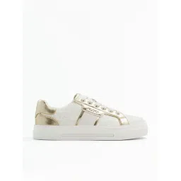 Aldo Women's White & Gold Sneakers-picture-31