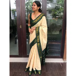 Aldwych Ethnic Motifs Woven Design Zari Banarasi Saree-picture-1