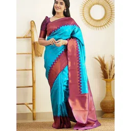 Aldwych Floral Woven Design Banarasi Saree-picture-22