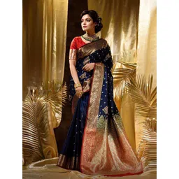 Aldwych Woven Design Zari Banarasi Saree-picture-16