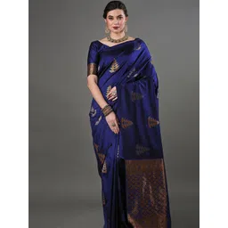Aldwych Woven Design Zari Silk Blend Banarasi Saree-picture-16