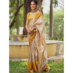 Aldwych Woven Design Zari Silk Blend Banarasi Saree-picture-11