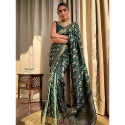 Aldwych Woven Design Zari Silk Blend Banarasi Saree-picture-20