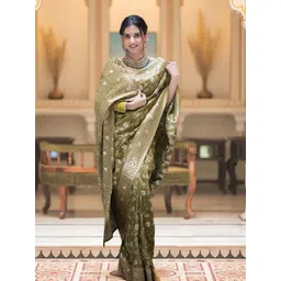 Aldwych Woven Design Zari Silk Blend Banarasi Saree image 3