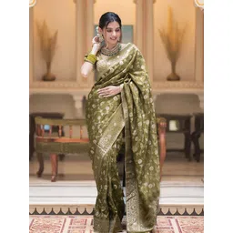 Aldwych Woven Design Zari Silk Blend Banarasi Saree image 1