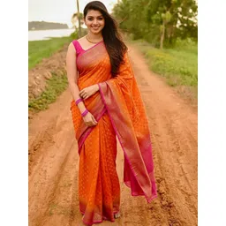 Aldwych Woven Design Zari Silk Blend Designer Banarasi Saree-picture-38