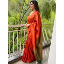 Aldwych Woven Design Zari Silk Blend Handloom Banarasi Saree-picture-37