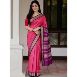 Aldwych Woven Design Zari Silk Blend Handloom Banarasi Saree-picture-25