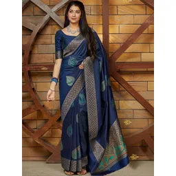 Aldwych Woven Design Zari Silk Blend Handloom Banarasi Saree-picture-27