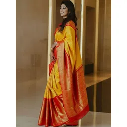 Aldwych Woven Design Zari Silk Blend Handloom Banarasi Saree-picture-31