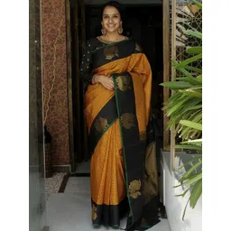 Aldwych Woven Design Zari Silk Blend Handloom Banarasi Saree-picture-32