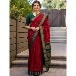 Aldwych Woven Design Zari Silk Blend Handloom Banarasi Saree-picture-33