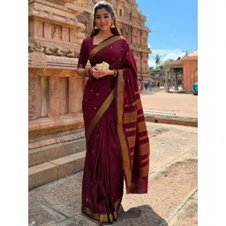 Aldwych Woven Design Zari Silk Blend Handloom Banarasi Saree-picture-30