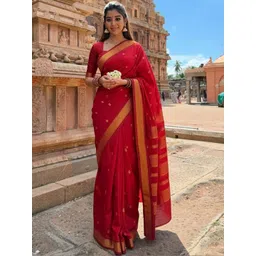 Aldwych Woven Design Zari Silk Blend Handloom Banarasi Saree-picture-29