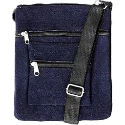 alemah Women's Stylish Multi-Pocket Cotton Denim Cross-body/Side Sling Bag with Adjustable Shoulder Strap.-picture-18