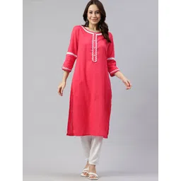 Alena A-Line Lace Detail Kurta-picture-36
