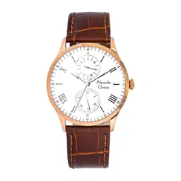 Alexandre Christie Men Dial & Leather Textured Straps Analogue Watch 6437MFLRGSL-image-19