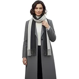alexvyan Black & Beige Double Sided Contrast Reversible Cashmere Muffler Cum Scarves Cum Stoles Winter Acrylic Woolen Mix for Women Casual Scarf Soft & Warm Mufflers -180cm x 33cm-picture-13