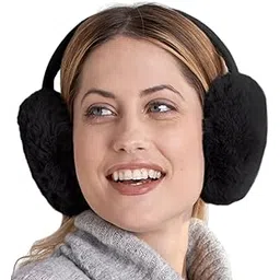 alexvyan Black Foldable Winter Ear Muffs Ear Warmers for Girls Boys Warm Earmuffs Soft Fur Cold Protection Earband Ear Protection Cuddly Winter Women & Men Accessories - Outdoor Running Cycling Bike-picture-51