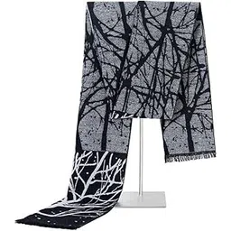 alexvyan Fashions Grey 1 Pcs Double Sided Stylish Business Casual Scarves Mufflers Scarf Cum Stoles Woolen Men and Women's Soft And Warm-picture-33