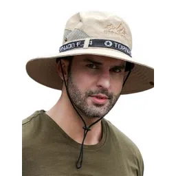 Alexvyan Men Beige Self Design Sun Hat-picture-19