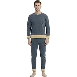 alexvyan XL Size Grey Men's Fleece Thermal Set (Top & Bottom), Round Neck -Full Sleeves, Soft Warm Winter Inner Set- 1 Set-picture-16