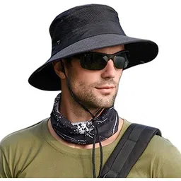 AlexVyan Hat Cap Round Crown SunVisor Hat for Men UV Protection Wide Brim Summer-image-10