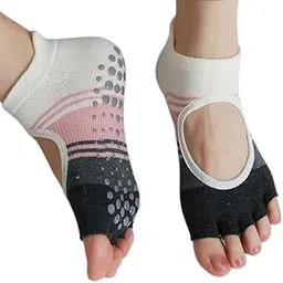ali shipping Anti-Slip Open Toe Yoga Socks for Women | Breathable, Odor-Free Cotton Spandex Socks | Anti-Skid Socks for Home, Workout, Dance & Pilates-picture-44