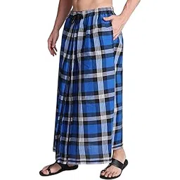 alie NK Shopping Men Elastic chack Cotton Lungis Pack of 1 (2meter) Free Size Multicolored-picture-46