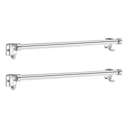 Aligarian 24 inch Stainless Steel Chrome Finish Wall Mounted Square Towel Rod (Pack of 2)-picture-19