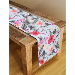 Alina decor Blue & Green Floral Digital Printed Table Runner-picture-26