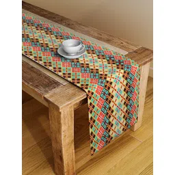 Alina decor Blue & Red Geometric Digital Printed Table Runner-picture-29