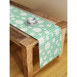 Alina decor Green & White Floral Digital Printed Table Runner-picture-40