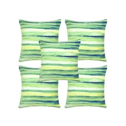 Alina decor Green & Yellow 5 Pieces Striped Square Cushion Covers-picture-26