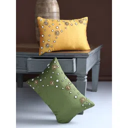 Alina decor Multicoloured Set of 2 Embellished Rectangle Cushion Covers-picture-15