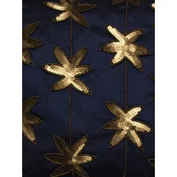 Alina decor Navy Blue & Gold-Toned Set of 2 Embellished Square Cushion Covers image 5