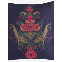 Alina decor Navy Blue & Green 5 Pieces Floral Square Cushion Covers image 2