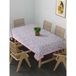 Alina decor Peach-Coloured Printed Table Cover-image-1