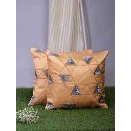 Alina decor Peach-Coloured Set of 2 Embellished Square Cushion Covers-image-6