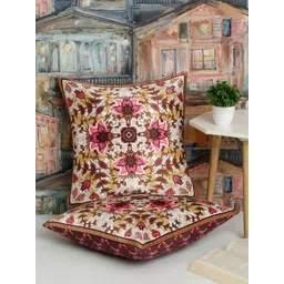 Alina decor Pink & Brown 2 Pieces Ethnic Motifs Square Cushion Covers-picture-21