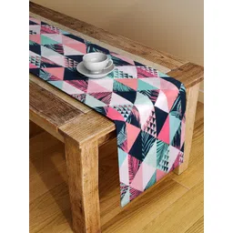 Alina decor Pink & White Geometric Digital Printed Table Runner-picture-12