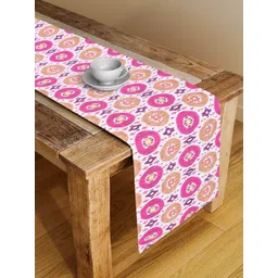 Alina decor Pink & White Printed Table Runner image 1