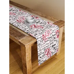 Alina decor Pink & White Quirky Table Runner-picture-14
