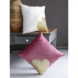 Alina decor Pink Set of 2 Abstract Square Cushion Covers-picture-25