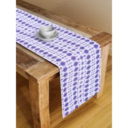 Alina decor Purple & White Digital Printed Table Runner-picture-17