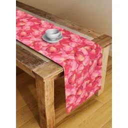 Alina decor Unisex Red & Pink Floral Digital Printed Table Runner-picture-11