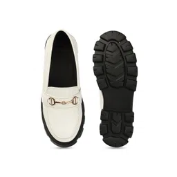 Alishtezia Women Chunky Sole Horsebit Loafers image 4